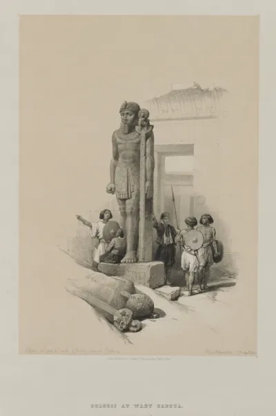 Egypt and Nubia, Volume II: Colossus in Front of the Temple at Wady Saboua, Nubia