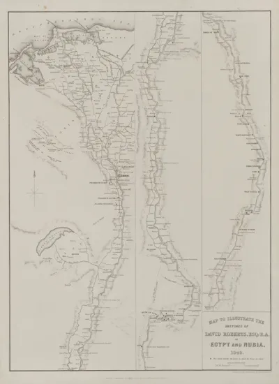 Egypt and Nubia, Volume III: Map to Illustrate the Sketches of David Roberts, Esq: R.A. in Egypt and Nubia 1849