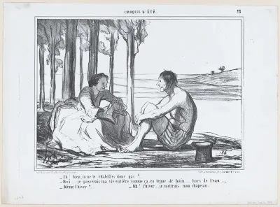 Eh! bien, tu ne te rhabilles donc pas?..., from Croquis d'Été, published in Le Charivari, June 26, 1858