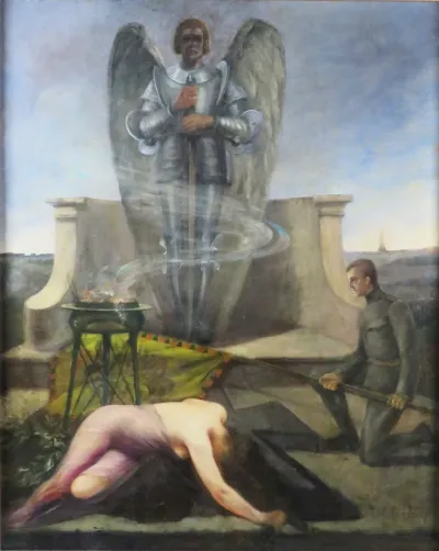 Ehrung an einem Heldendenkmal