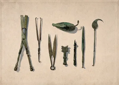 Eight ancient Roman surgical instruments