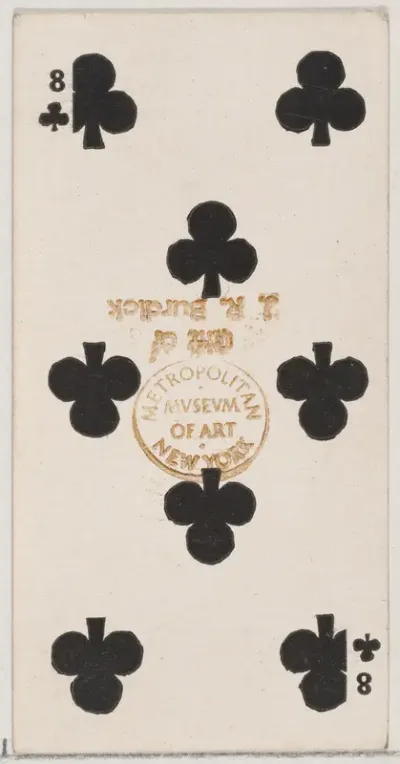 Eight Clubs (black), from the Playing Cards series (N84) for Duke brand cigarettes