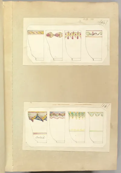 Eight Designs for Decorated Cups, including Boabdil Pattern