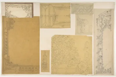 Eight designs of the ornamentation of ceilings and walls, probably for the Duc de Mouchy