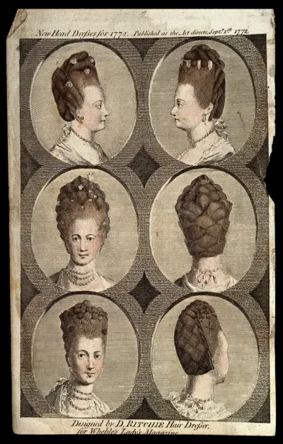 Eight different styles of head-dresses for women