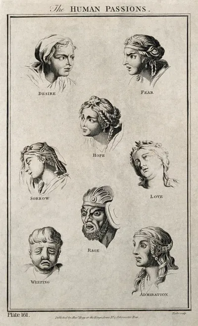 Eight heads showing human passions