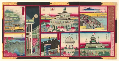 Eight Modern Views of Famous Places in Tokyo of Great Japan (Dai Nippon Tokyo kaika meisho hakkei no zu)