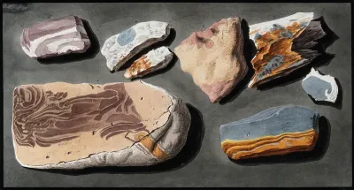 Eight pieces of volcanic matter taken from the road leading from the Pisciarelli (spring) to the Solfatara