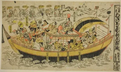 Eight Scenes of Kanazawa (Kanazawa hakkei): The Dance of Asahina and Umejumaru (Asaina Umejumaru mai no dan)