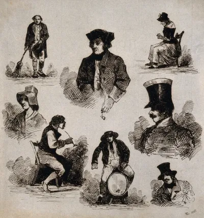 Eight vignettes of characters of both sexes