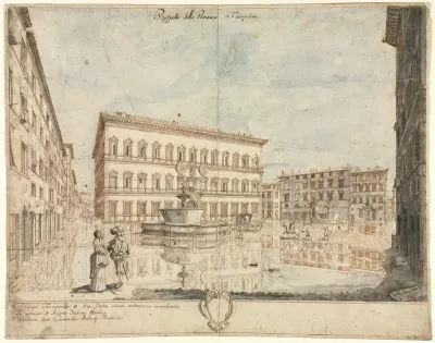 Eighteen Views of Rome: The Piazza Farnese (recto)