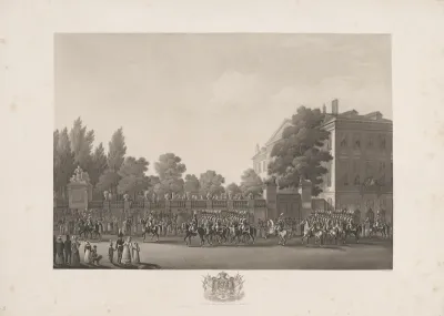 Einde van de stoet met koning Willem I voor de inhuldiging te Brussel op 21 september 1815