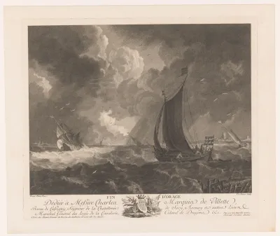 Einde van een storm op zee