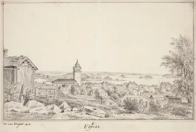 Ekenäs, original drawing for Finland Depicted in Drawings