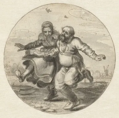 Elderly Man Dancing with a Younger Woman