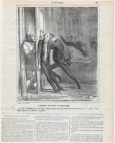 Election reform in England, from 'News of the day,' published in Le Charivari, February 26, 1866
