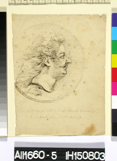 Elector of Brandenburg Fredrik Wilhelm, sketch to a medal