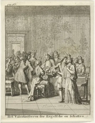 Elegant gezelschap in een interieur