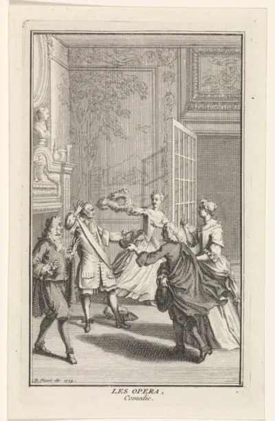 Elegant gezelschap in een vertrek