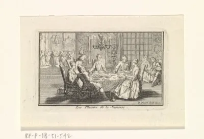 Elegant gezelschap rond een tafel