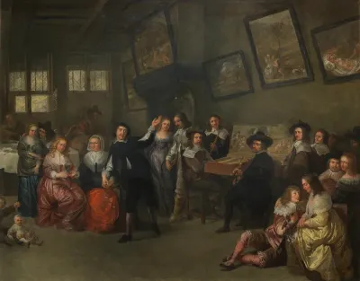 Elegant musical party in an interior