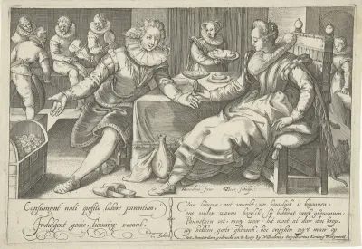 Elegant paar aan tafel in een vertrek
