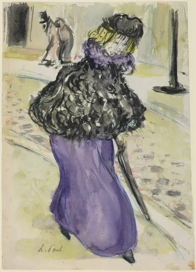 Elegant Young Woman en Promenade