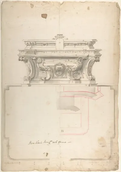 Elevation and Plan for an Altar
