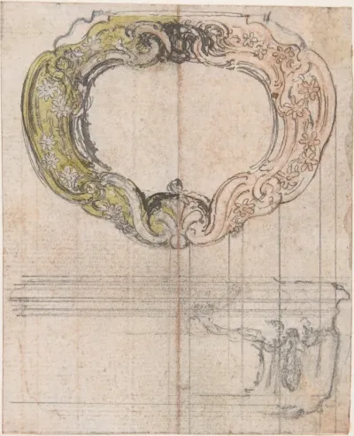 Elevation and Top View of a Design for a Lidded Box