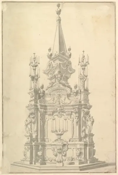 Elevation for a Catafalque Surmounted by an Obelisk
