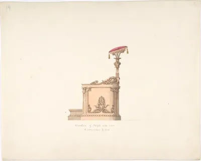 Elevation of a Pulpit, Side View, R. Edmundson & Sons