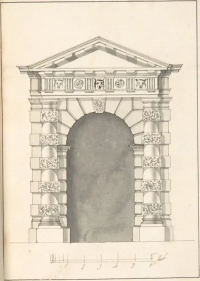 Elevation of Rustic Doric Doorway