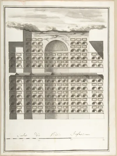 Elevation of the Interior of a Columbarium