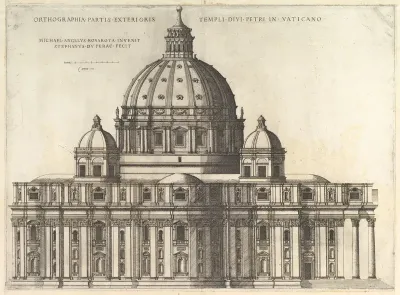 Elevation Showing the Exterior of Saint Peter's Basilica from the South as Conceived by Michelangelo (published in 1569), from "Speculum Romanae Magnificentiae"