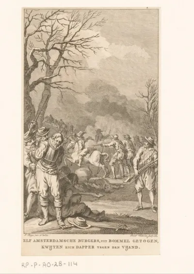 Elf Amsterdamse burgers strijden tegen het leger van Hendrik van den Bergh in de Veluwe, 1624