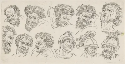 Elf studies van een mannenhoofd