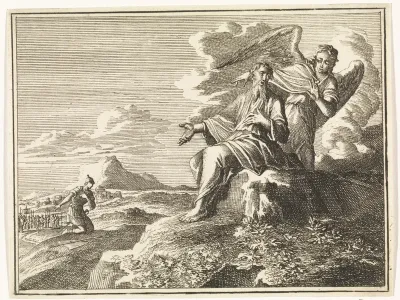 Elia door de engel vermaand gehoor te geven aan de bede van de door Ahazia gezonden hoofdman