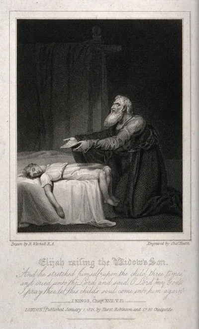 Elijah prays to resuscitate the widow's son