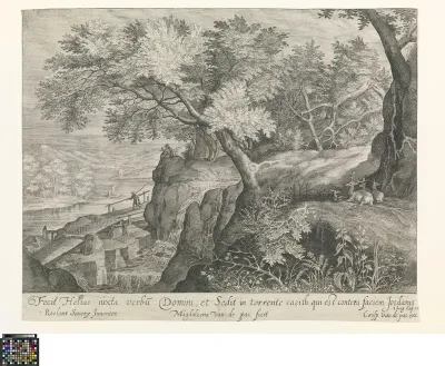 Elijah rests on a rock near the river Kerith