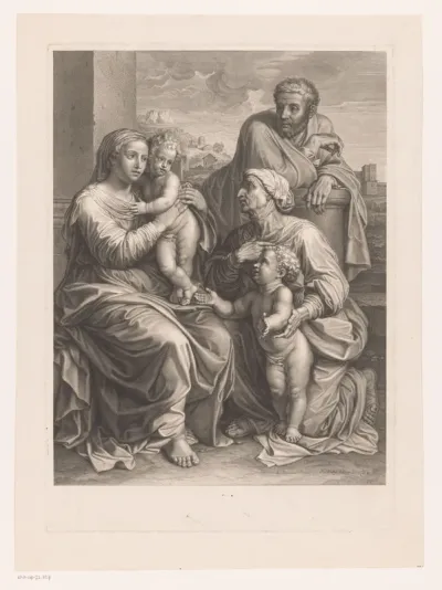 Elisabet toont de jonge Johannes de Doper aan de Heilige Familie