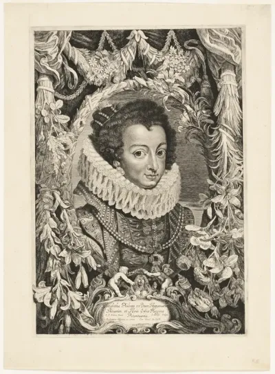 Elisabeth of Bourbon, Queen of Spain, plate 13 from Duces Burgundiae (Dukes of Burgundy)
