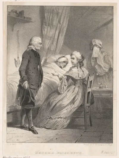 Elisabeth van Frankrijk aan het bed van een zieke