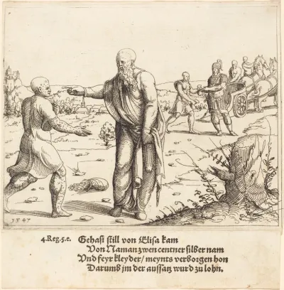 Elisha Punishes Gehazi with Naaman's Leprosy