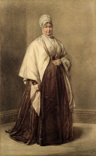 Elizabeth Fry. Colour photogravure after G. Richmond, 1843