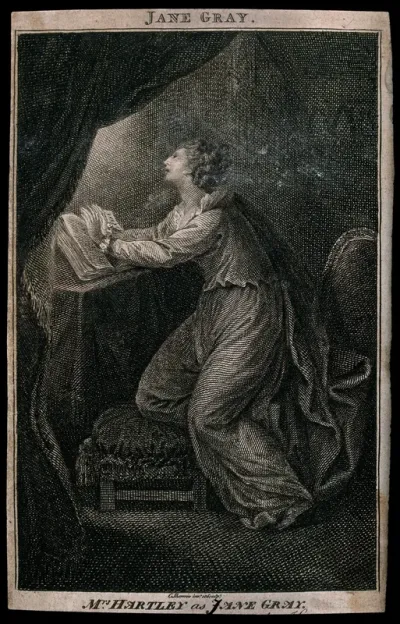 Elizabeth Hartley playing the role of Lady Jane Grey