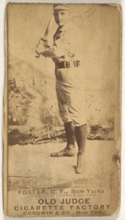 Elmer Ellsworth Foster, Center Field, New York, from the Old Judge series (N172) for Old Judge Cigarettes