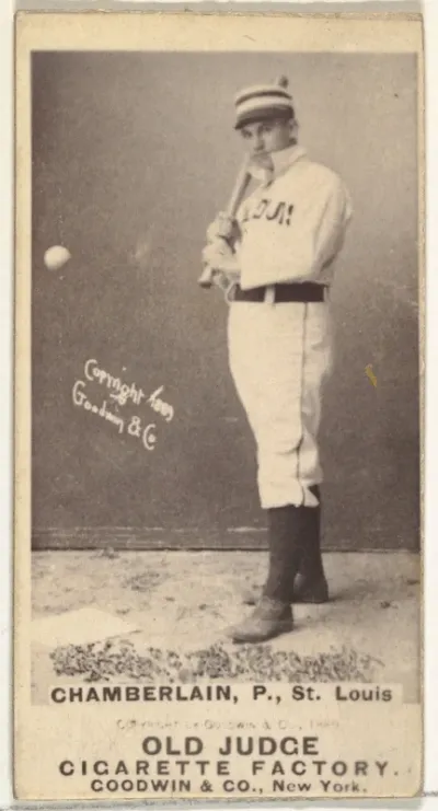 Elton P. "Ice Box" Chamberlain, Pitcher, St. Louis Browns, from the Old Judge series (N172) for Old Judge Cigarettes