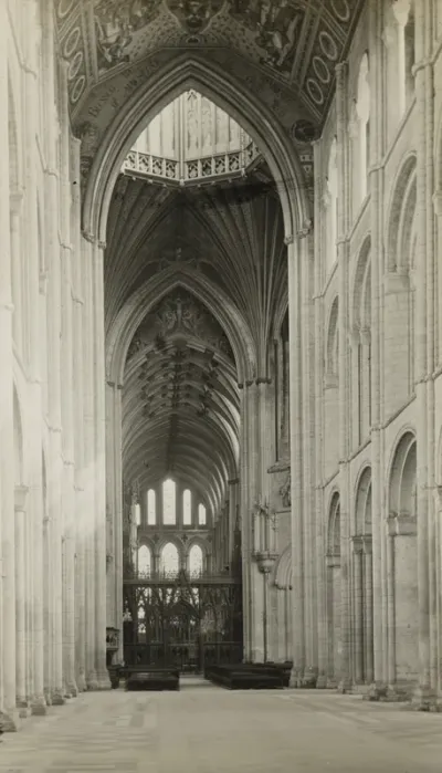 Ely Cathedral: Nave to East, from Octagon Arch