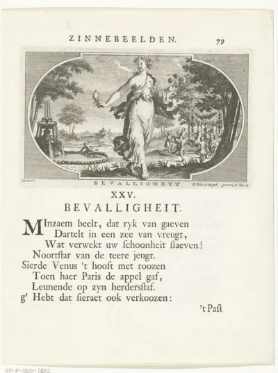 Embleem met allegorie op bevalligheid