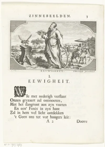 Embleem met allegorie op eeuwigheid